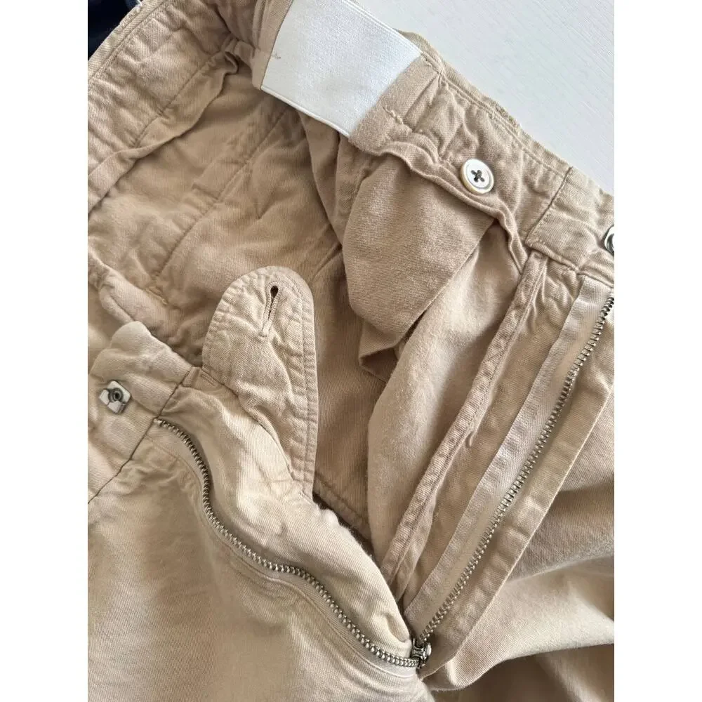Naissance Wide Cropped Boxy Pants Beige